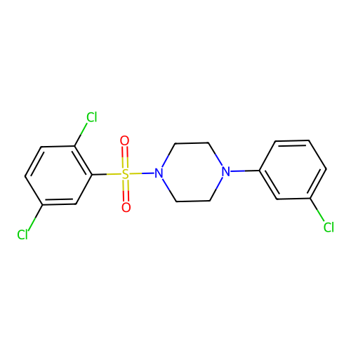 1-(3-Chlorophenyl)-4-(2,5-dichlorobenzene-1-sulfonyl)piperazine structure