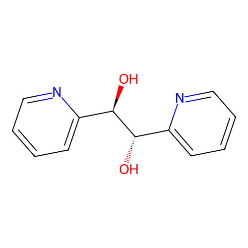 Meso-1,2-bis(pyridin-2-yl)-ethane-1,2-diol structure