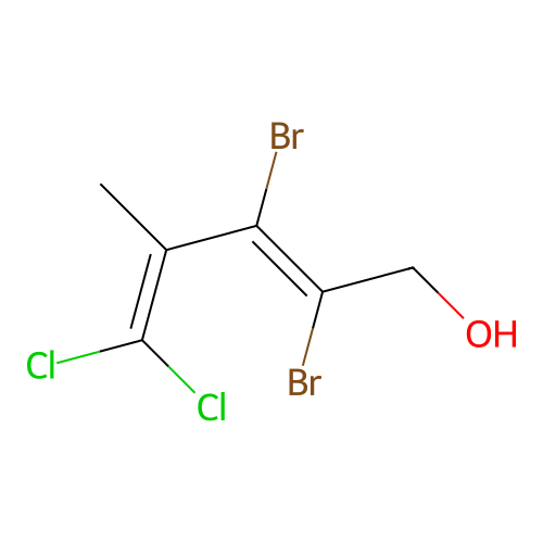 2,3-Dibromo-5,5-dichloro-4-methyl-2,4-pentadien-1-ol structure