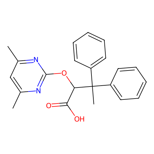 2-(4,6-Dimethylpyrimidin-2-yloxy)-3,3-diphenylbutanoic acid structure