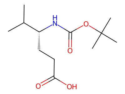 (R)-Boc-4-amino-5-methylhexanoic acid structure