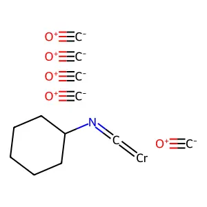 Isocyanocyclohexanechromium pentacarbonyl structure