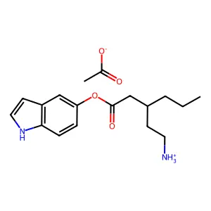 Acetic acid--1H-indol-5-yl 3-(2-aminoethyl)hexanoate (1/1) structure