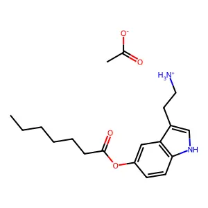 Heptanoic acid, 3-(2-aminoethyl)indol-5-yl ester, monoacetate structure