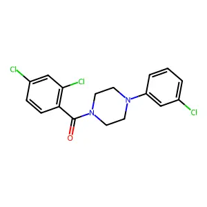 Piperazine, 1-(3-chlorophenyl)-4-(2,4-dichlorobenzoyl)- structure