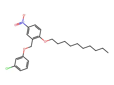 2-((3-Chlorophenoxy)methyl)-1-(decyloxy)-4-nitrobenzene structure