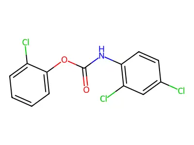 2-chlorophenyl N-(2,4-dichlorophenyl)carbamate structure