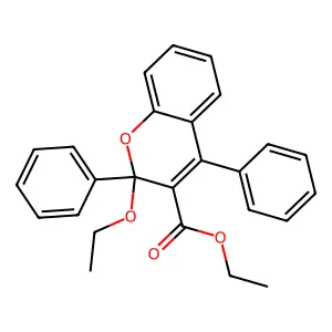 2H-1-Benzopyran-3-carboxylic acid, 2-ethoxy-2,4-diphenyl-, ethyl ester structure