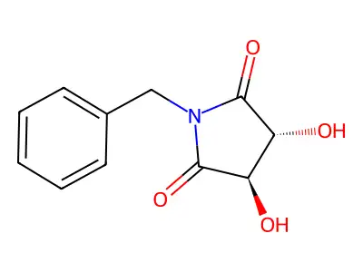 (3S,4S)-1-benzyl-3,4-dihydroxypyrrolidine-2,5-dione structure
