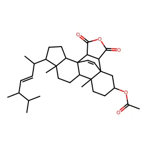 10-(5,6-dimethylhept-3-en-2-yl)-7a,9a-dimethyl-1,3-dioxohexadecahydro-4h-3b,12b-ethenocyclopenta[1,2]phenanthro[9,10-c]furan-5-yl acetate structure