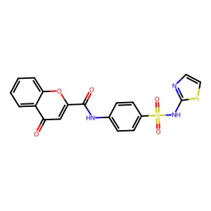 4H-1-Benzopyran-2-carboxanilide, 4-oxo-4'-(2-thiazolylsulfamoyl)- structure