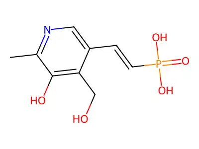 2-[5-Hydroxy-4-(hydroxymethyl)-6-methyl-3-pyridinyl]ethenylphosphonic acid structure