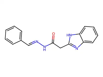 2-(1H-1,3-benzodiazol-2-yl)-N'-[(E)-phenylmethylidene]acetohydrazide structure