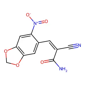 2-Cyano-3-(6-nitrobenzo[d][1,3]dioxol-5-yl)acrylamide structure