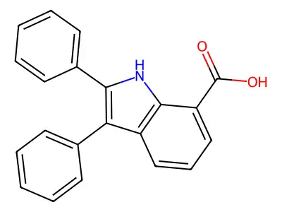 2,3-diphenyl-1H-indole-7-carboxylic acid structure