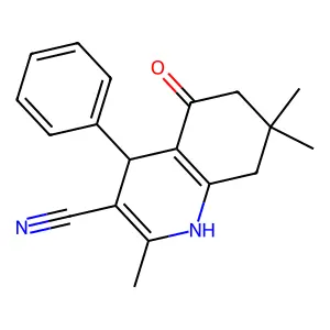 2,7,7-Trimethyl-5-oxo-4-phenyl-1,4,5,6,7,8-hexahydroquinoline-3-carbonitrile structure