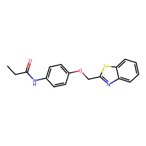 N-[4-(1,3-benzothiazol-2-ylmethoxy)phenyl]propanamide structure