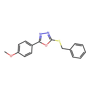 2-(Benzylsulfanyl)-5-(4-methoxyphenyl)-1,3,4-oxadiazole structure