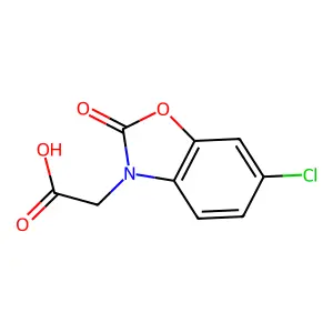 (6-chloro-2-oxo-1,3-benzoxazol-3(2H)-yl)acetic acid structure