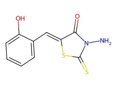 3-Amino-5-[(2-hydroxyphenyl)methylidene]-2-sulfanylidene-1,3-thiazolidin-4-one structure
