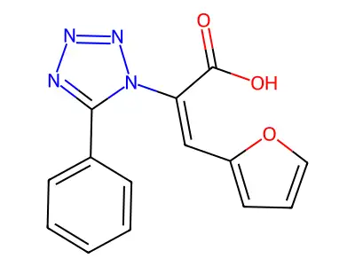 3-(Furan-2-yl)-2-(5-phenyltetrazol-1-yl)prop-2-enoic acid structure