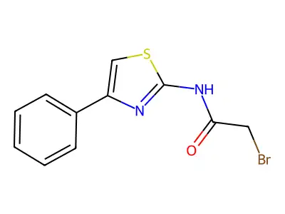 2-bromo-N-(4-phenyl-1,3-thiazol-2-yl)acetamide structure