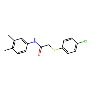 2-(4-chlorophenyl)sulfanyl-N-(3,4-dimethylphenyl)acetamide structure