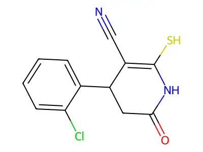4-(2-chlorophenyl)-2-oxo-6-sulfanyl-3,4-dihydro-1H-pyridine-5-carbonitrile structure