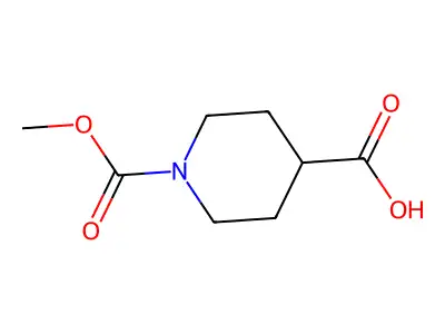 1-(Methoxycarbonyl)piperidine-4-carboxylic acid structure