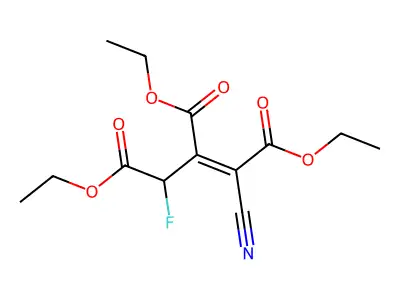 Triethyl 1-cyano-3-fluoroprop-1-ene-1,2,3-tricarboxylate structure