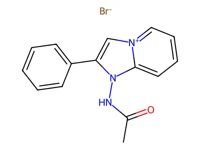 N-(2-phenylimidazo[1,2-a]pyridin-4-ium-1-yl)acetamide structure