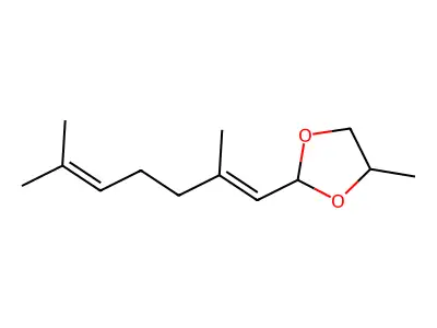 Geranial propylene glycol acetal structure
