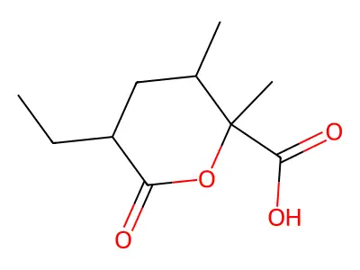 2H-Pyran-2-carboxylic acid, 5-ethyltetrahydro-2,3-dimethyl-6-oxo- structure