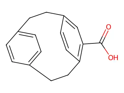 Tricyclo(8.2.2.2(4,7))hexadeca-1(13),4,6,10(14),11,15-hexaene-5-carboxylic acid structure