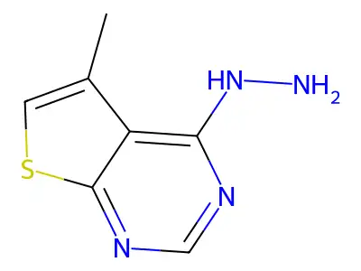4-Hydrazinyl-5-methylthieno[2,3-d]pyrimidine structure
