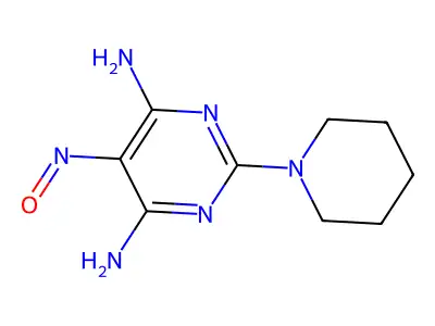5-Nitroso-2-(piperidin-1-yl)pyrimidine-4,6-diamine structure