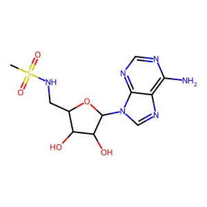 N-[[5-(6-aminopurin-9-yl)-3,4-dihydroxyoxolan-2-yl]methyl]methanesulfonamide structure