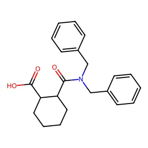2-(Dibenzylcarbamoyl)cyclohexanecarboxylic acid structure