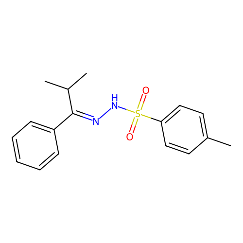 4-methyl-N-[(E)-(2-methyl-1-phenylpropylidene)amino]benzenesulfonamide structure