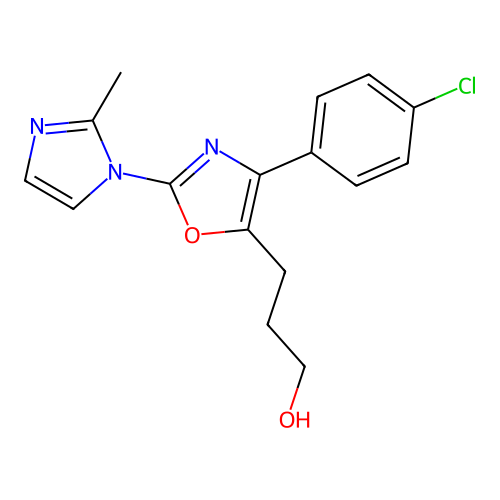 4-(4-Chlorophenyl)-2-(2-methyl-1-imidazolyl)-5-oxazolepropanol structure