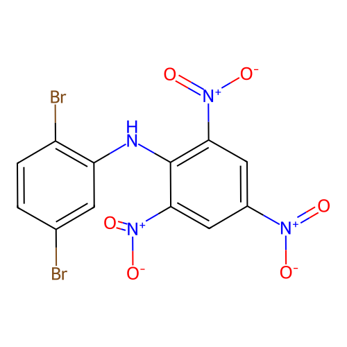 N-(2,5-dibromophenyl)-2,4,6-trinitroaniline structure