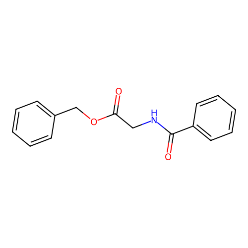 Benzyl benzoylglycinate structure