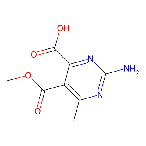 2-Amino-5-methoxycarbonyl-6-methylpyrimidine-4-carboxylic acid structure
