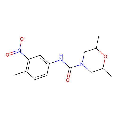 2,6-Dimethyl-4-(N-(4-methyl-3-nitrophenyl)carbamoyl)morpholine structure