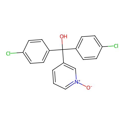 Bis(4-chlorophenyl)-(1-oxidopyridin-1-ium-3-yl)methanol structure