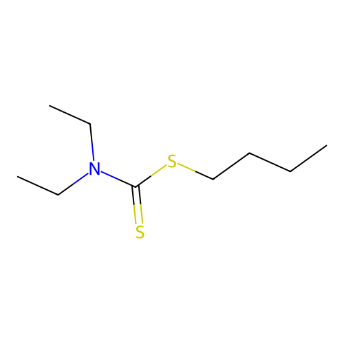 butyl N,N-diethylcarbamodithioate structure
