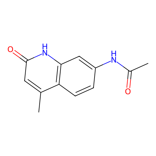 N-(4-methyl-2-oxo-1,2-dihydroquinolin-7-yl)acetamide structure