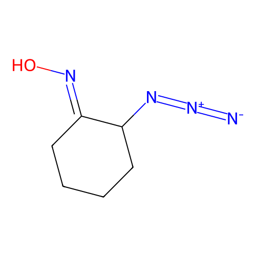 Cyclohexanone, 2-azido-, oxime structure