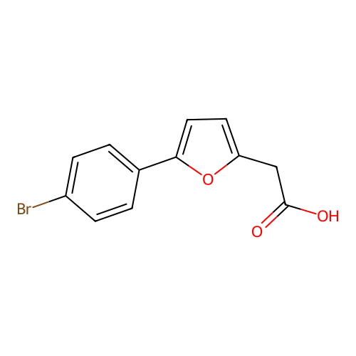 [5-(p-Bromophenyl)-2-furyl]acetic acid structure