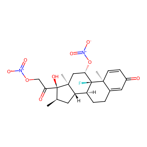 9-Fluoro-17-hydroxy-16-methyl-3,20-dioxo-11beta,16alpha-pregna-1,4-diene-11,21-diyl dinitrate structure